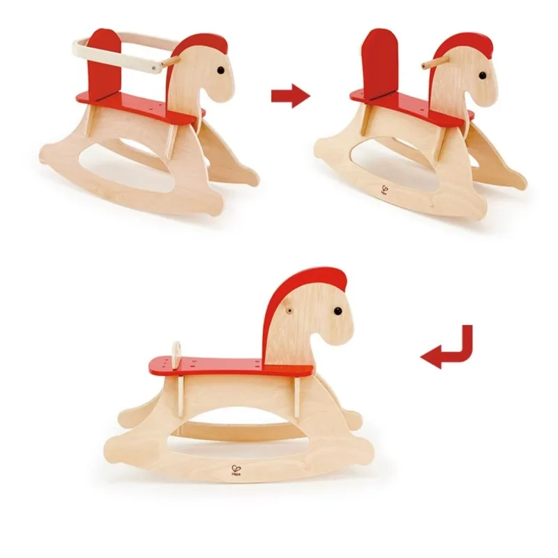 Children Rocking Horses, Infants and Toddlers Rocking Wooden Balance Toys, 1-6 Years Old Children Baby Rocker with Guardrail