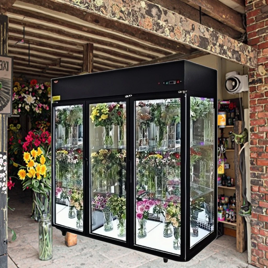 

Internet Celebrity Energy-Saving Air-Cooled Flower Preservation Cabinet LED Lighting Glass Double Door Refrigeration Equipment