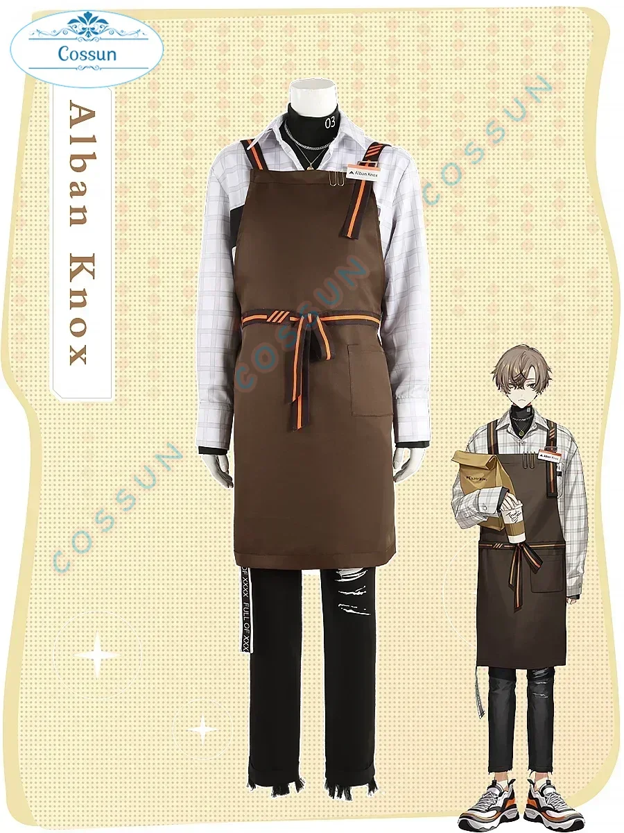 

COSSUN NIJISANJI Vtuber Alban Knox Cosplay Costume Halloween Outfits Women Men New Suit Uniform Daily Wear Shirt Coat Pants Bag