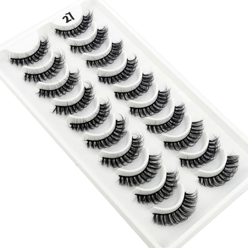 HBZGTLAD Russische Streifenwimpern, 10 Paar, 3D-Nerzwimpern, natürliche Wimpern, dramatische falsche Wimpern, Großhandel, Wimpernverlängerung – Detail 20