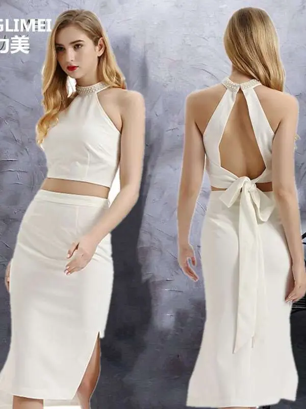 

Женская юбка Ele Sugar Beau Spring Summer с высокой талией из полиэфирного волокна, длина три четверти, с рукавом три четверти