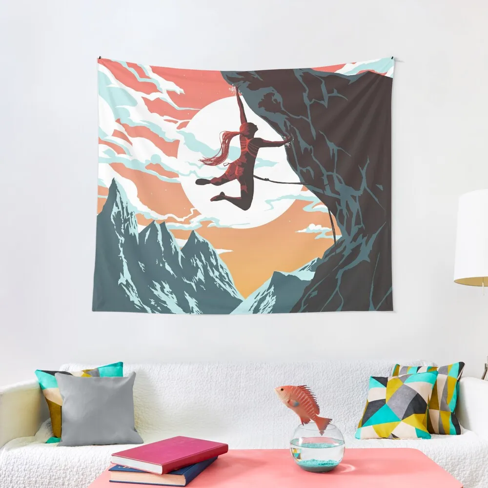 

Climbing Girl Vector Art Tapestry Home Decorating Decor For Bedroom Aesthetic Decoration Aesthetic Room Decor Korean Tapestry