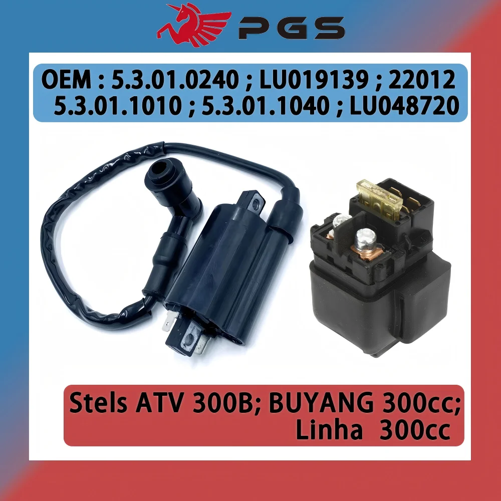 

Ignition Coil with Wire Starting Relay For Linhai 260cc 300cc 400cc LU019139 5.3.01.0040 196MR-1450000 LU019191 ATV Quad Parts