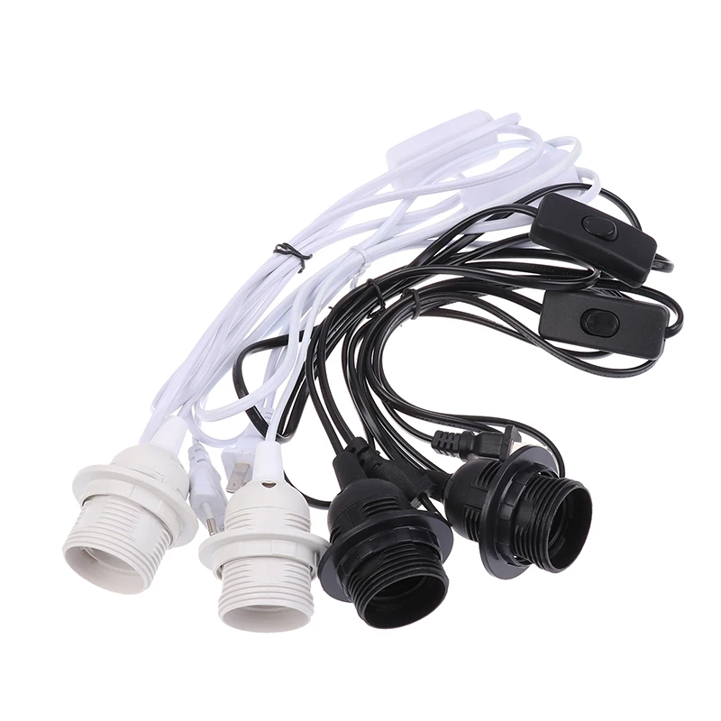 

1.8M EU/US Plug E27 Full Teeth Lamp Base Holder Power Cord Hanging Pendant LED Light Fixture 303 Socket Cord Adapter With Switch