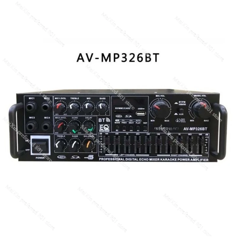

AV - MP326BT Bluetooth USB Amplifier with Display Remote Equalizer Professional Home KTV Audio Amp