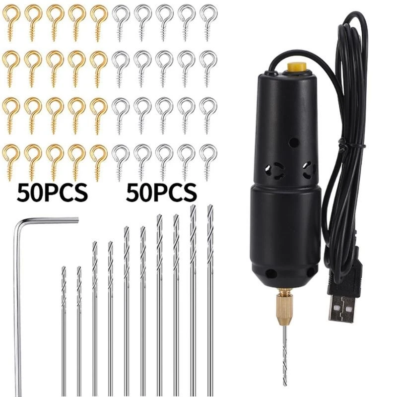 F92D Electric Drill Set Suitable for Epoxy Craft Diy Jewelry Keychain Making Polymer