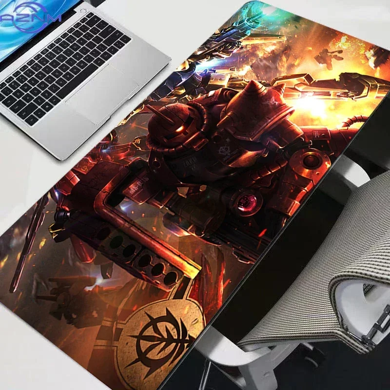 Anime War Mecha Fire Explosion Scene Mouse Pad, Rubber Non Slip Gaming Desk Pad, Smooth Keyboard Mat for PC Game Work Decoration