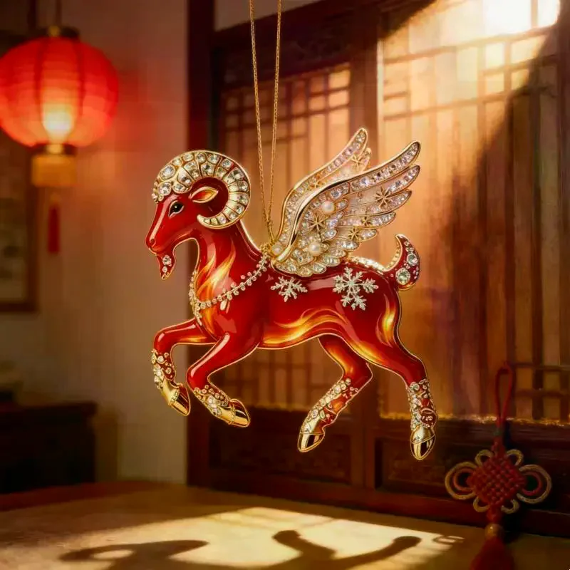 2D Acrylic Goat Hanging Ornament With Cute Animal Sheep Hanging Ornaments For Lunar New Year Home Decoration Festive Displays