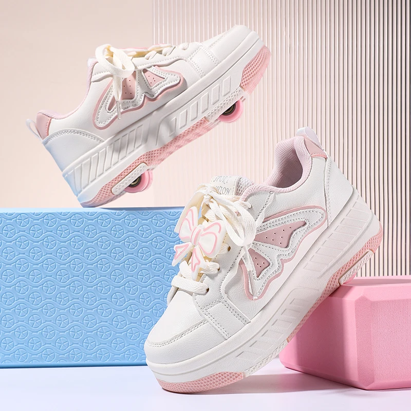 

Viral Kids' Heelys (New): Summer 4-Wheel Detachable (Girls), 2-Wheel (Boys) – Student Transformable Wheeled Shoes