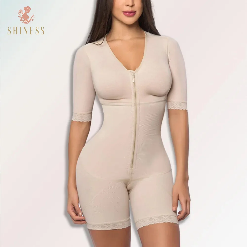 

Fajas Colombianas Liposculpture Girdles Shaper for Women BBL Waist Trainer Flatten Abdomen Mid Sleeves One Piece Shapewear
