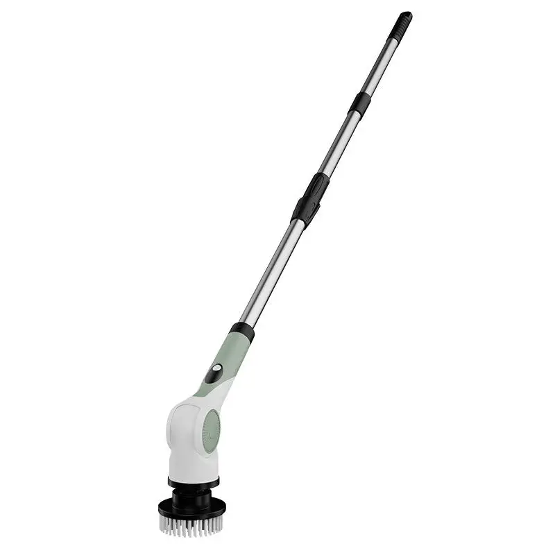 Electric Cleaning Brush Replaceable Head Rechargeable Electric Spin Scrubber with Long Handle Cordless Cleaning Brush