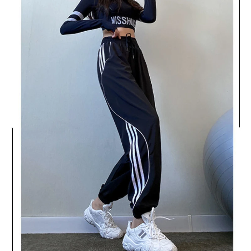 2024 New Spring and Autumn Commuting Minimalist Fashion Casual Sports Pants Thin High Waist Lace Up Panel Pocket Women's Pants