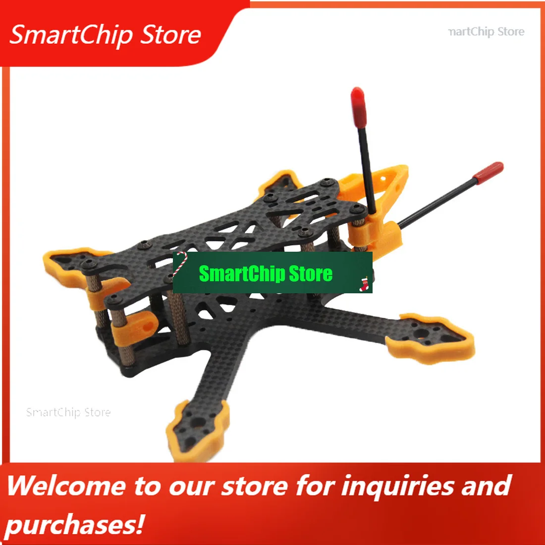 

StoreGX140 Mini Alien - 3 Inch 140mm Carbon Fiber FPV Frame Kit 4mm Arm With Print Accessories For FPV Racing Drones FrDrone Pa