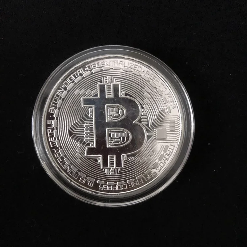 Banhado a ouro Bitcoin Coin Collectible Art Collection, Casascius Comemorativa Física, Imitação antiga BTC Metal, Presente