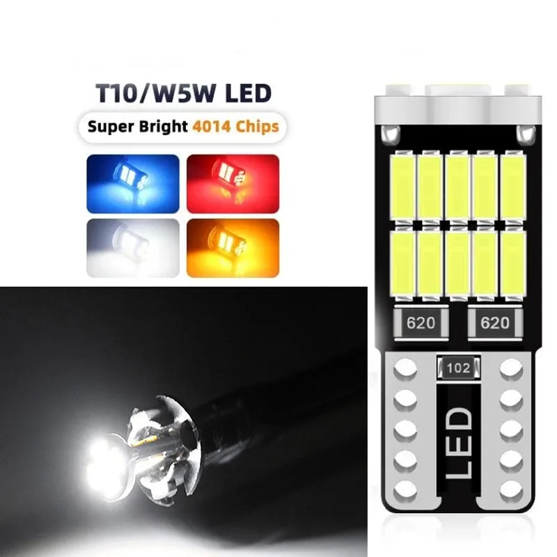 10PCS W5W T10 LED Bulbs Canbus 26SMD 12V 194 168 Car Interior Dome Reading License Plate Parking Lights Auto Signal Lamp image 2