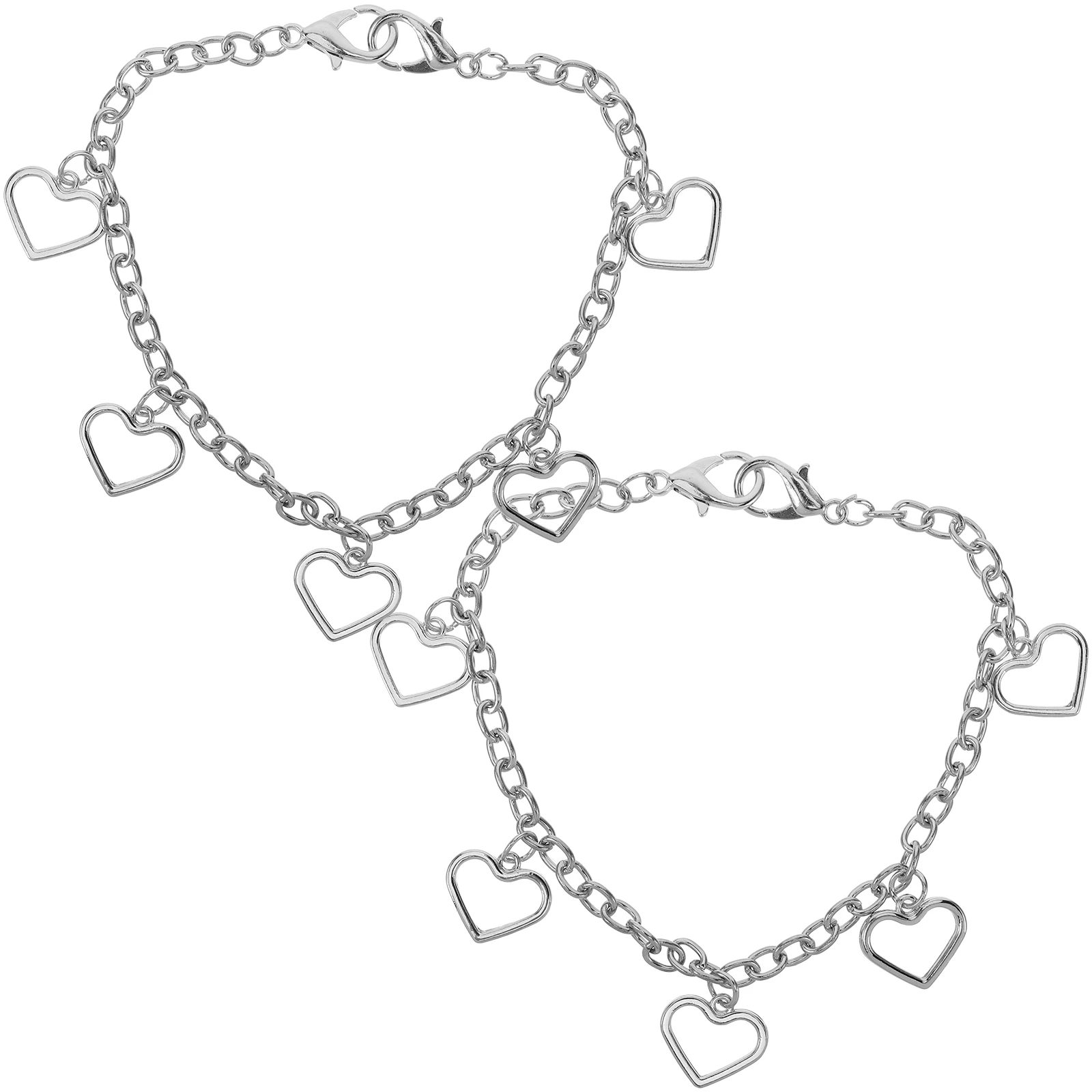 

2 Pcs Hollow Heart Shoe Chain Charms Strap Decorations Durable Zinc Alloy Chains for Sneakers Boots Accessories