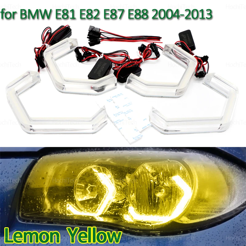 

Для BMW 1 серии E81 E82 E87 E88 2004-2013 Автомобильные аксессуары Ультра яркий стиль M4 дневного Angel Eye Лимонно-желтый свет Комплект DRL