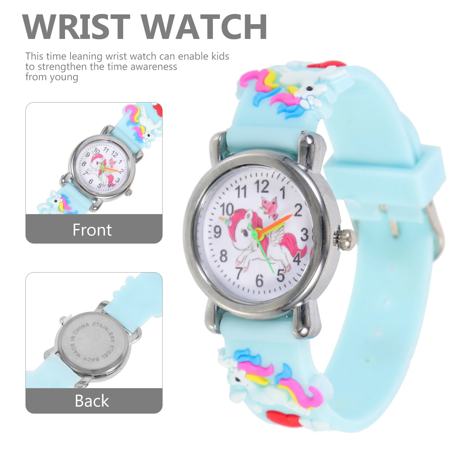 Reloj Unicornio Infantil Correa Silicona Ajustable Dibujo Animado Dial Para Niñas Niños Práctico Para Aprender Tiempo Portátil Diseño Encantador Regalo Cumpleaños Navidad Escuela