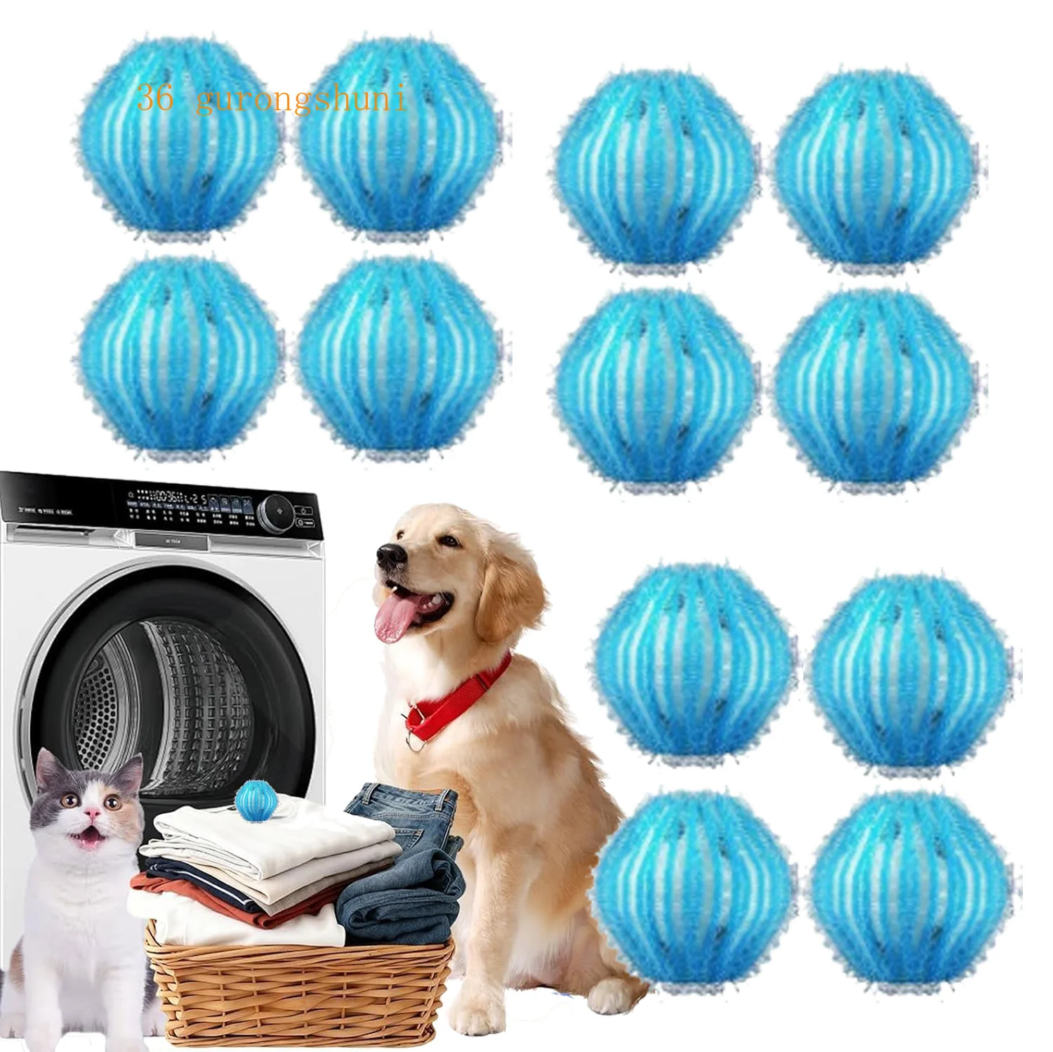 Pet Hair Remover for Laundry, Reusable Hair Catcher Balls for Pet Homes Built Captures Human & Pet Hair in Washer