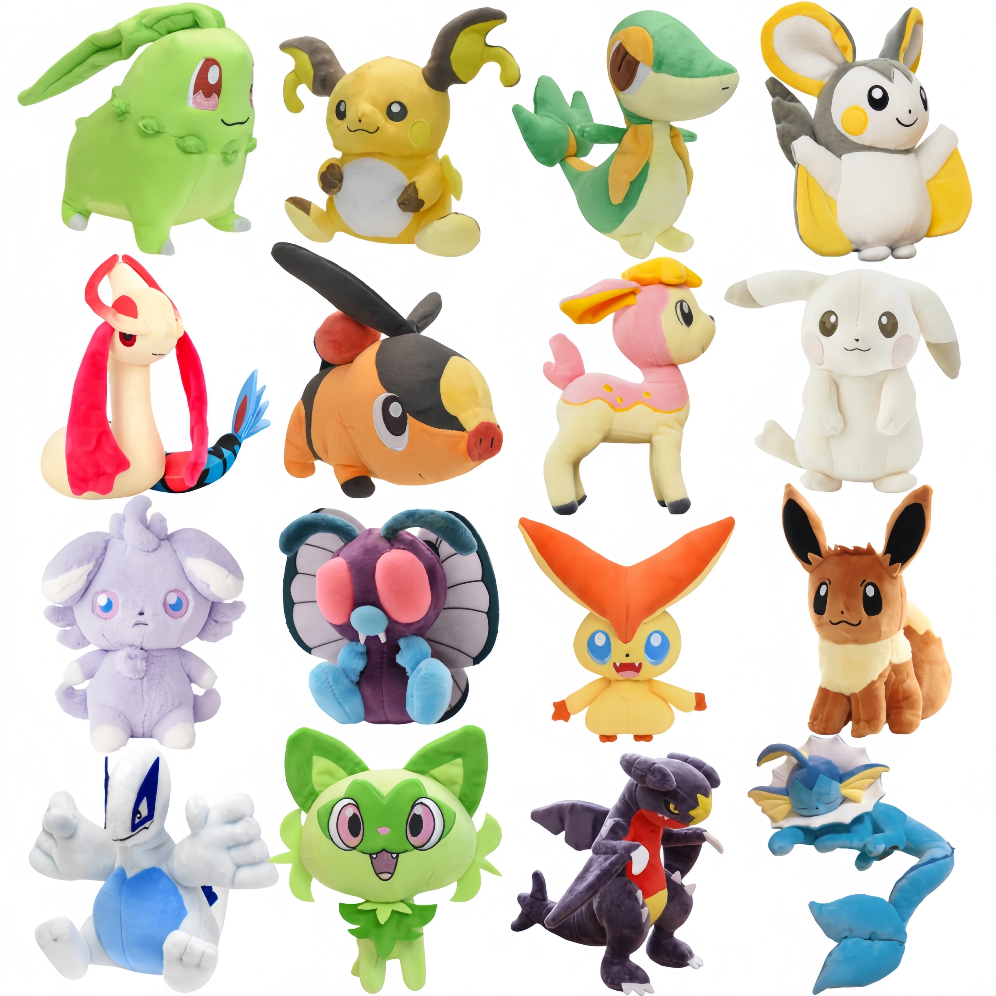 Pokemon Pikachu Plush Toys Lugia Butterfree Tepig Garchomp Milotic Chikorita Victini Espurr Vaporeon Stuffed Pechule Sprigatito