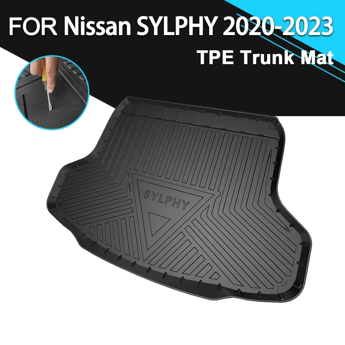 

Car Rear Trunk Cover Mat Non-Slip Waterproof Rubber TPE Cargo Liner Accessories For Nissan SYLPHY 2020-2023