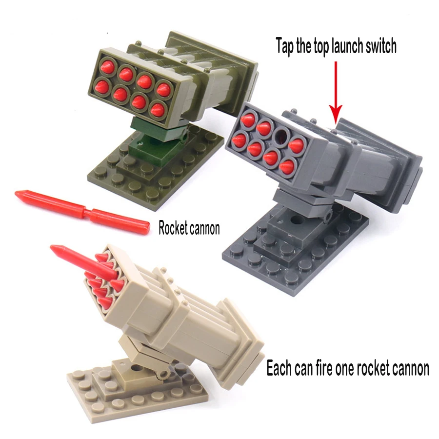 Missile launcher Military Weapon Soldier MOC Building Blocks Army Playmobil Accessory Modern SWAT Mini Parts Brick Figures Toys