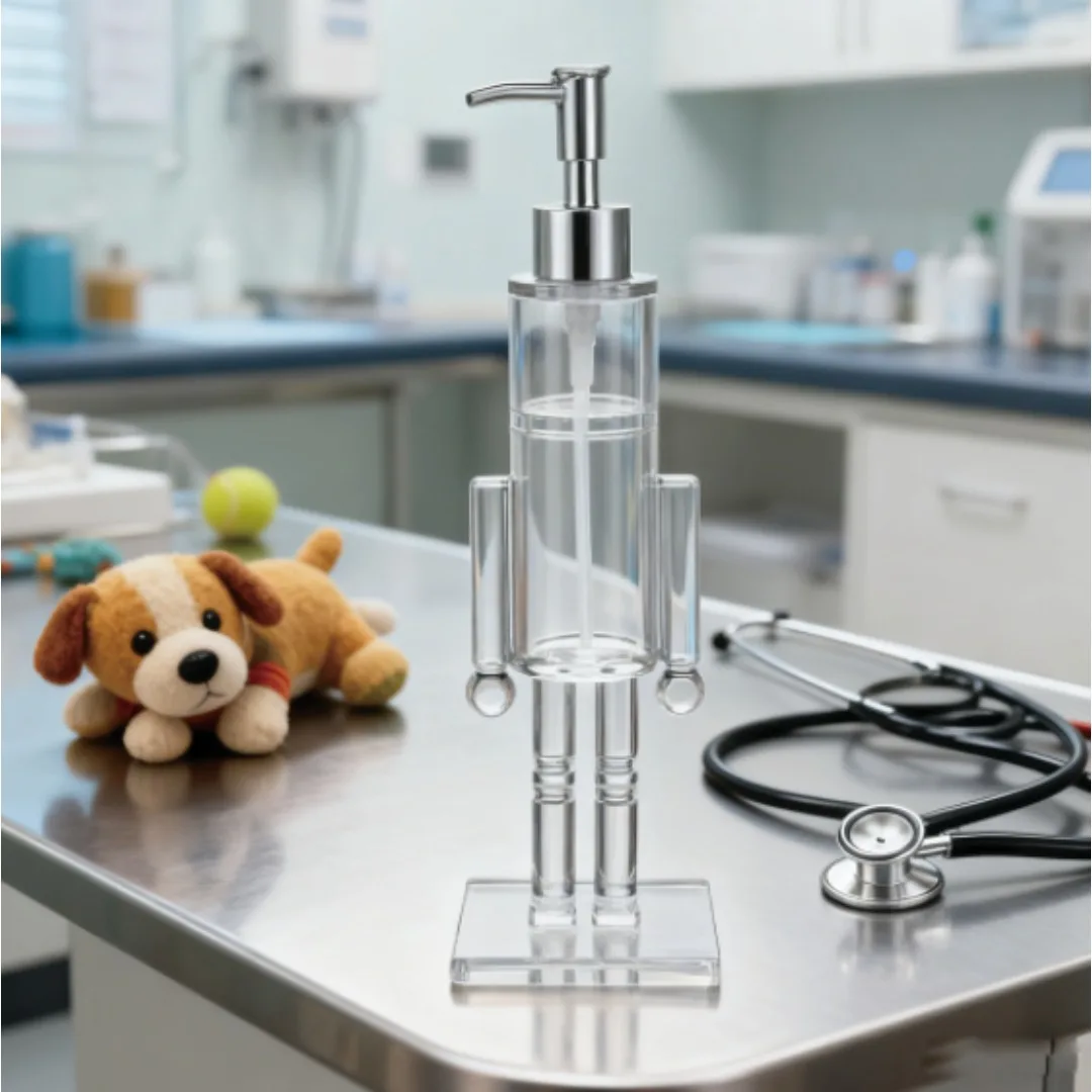 

2025 Transparent Nutcracker Robot Liquid Dispenser Acrylic Hand Soap Dispenser with Pump for Bathroom Vanity Gift