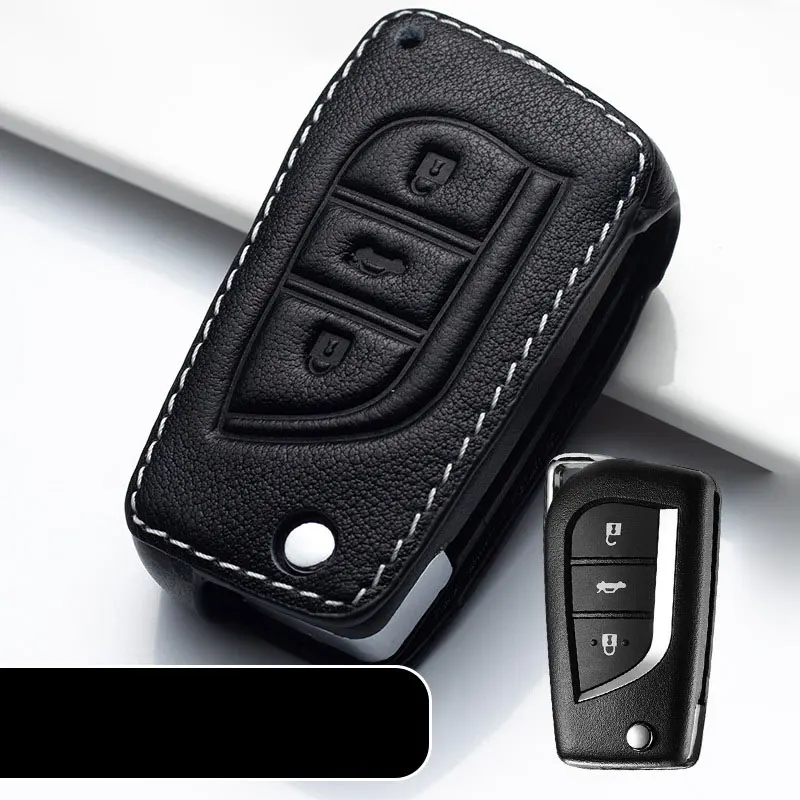 2023 New High-end Car Key Case Suitable For Toyota Corolla Key Cover Ralink Camry RV4 Highlander CHR Leather Car Accessories