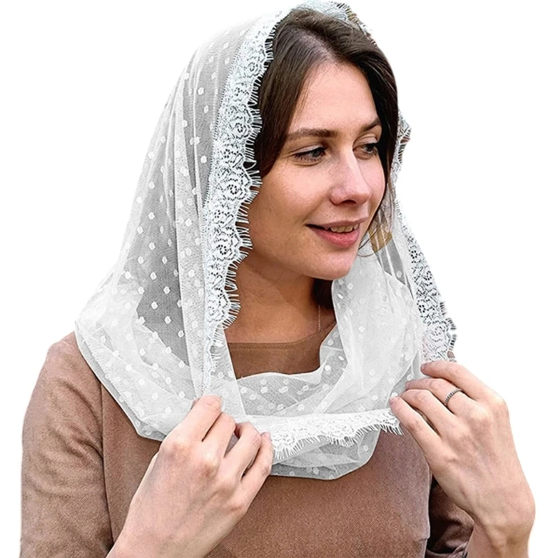 Lace Veil Spanish Head Covering for Catholic Church Chapel Bridal Wedding Veil