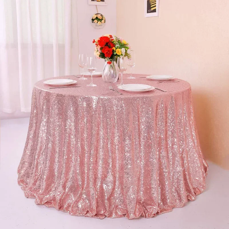 Round Sequin Tablecloth Glitter Sparkling Table Covers For Outdoor/Home Wedding Birthday Christmas Party, Table Decor Supplies