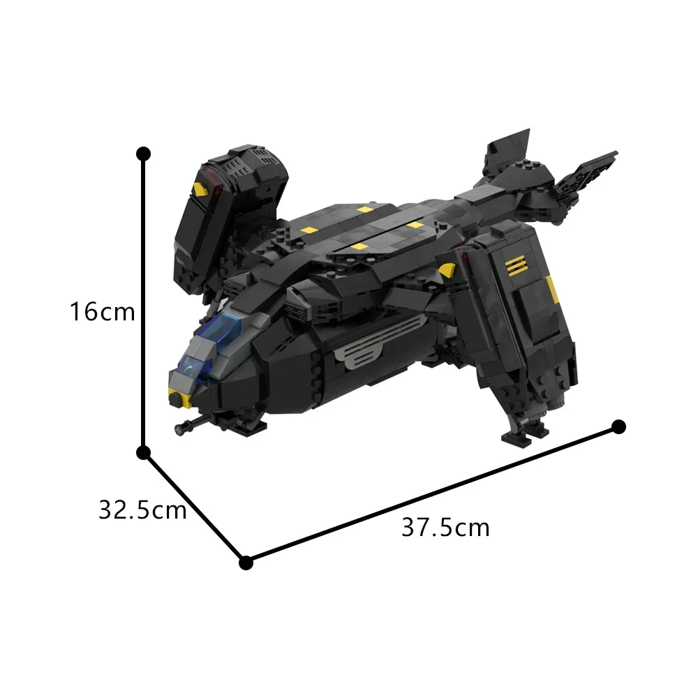 MOC Game Helldiverss Pelican-1 Extraction Shuttle Model Building Blocks Super Destroye EX-45 Patriot Exosuit Robot Bricks Toy