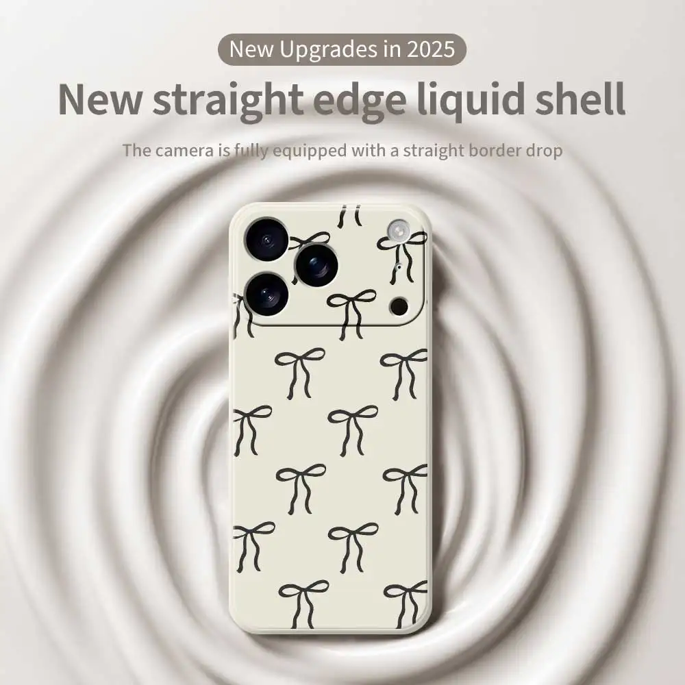 Bowknot Pattern Phone Case For iPhone 17 Pro Max 17 Air 16 15 14 Plus 13 12 11 Pro Max XS Max XR 7 8Plus 16E Silicone Soft Cover