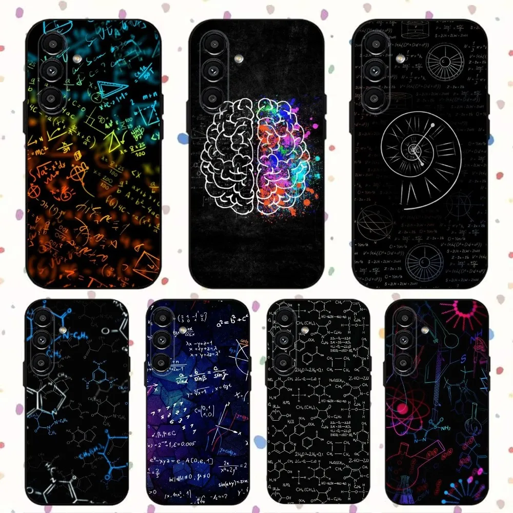 Math Formula Art Black Style Phone Case For Samsung S24,S21,S22,S23,S30,Ultra,S20,Plus,Fe,Lite,Note,10,9,5G Black Soft Cover