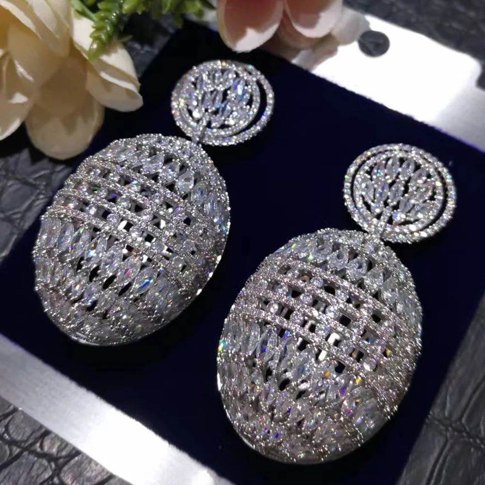 

GODKI Big Fashion African Hollow Ball Statement Earrings For Women Wedding Party Full Zircon CZ Indian Dubai Bridal jewelry