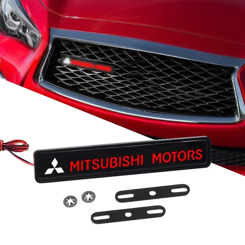 Emblema LED para Parrilla Delantera, Decoración con Logotipo Luminoso para Mitsubishi Outlander, Triton L200, ASX, Mirage, Pajero, Eclipse, Colt
