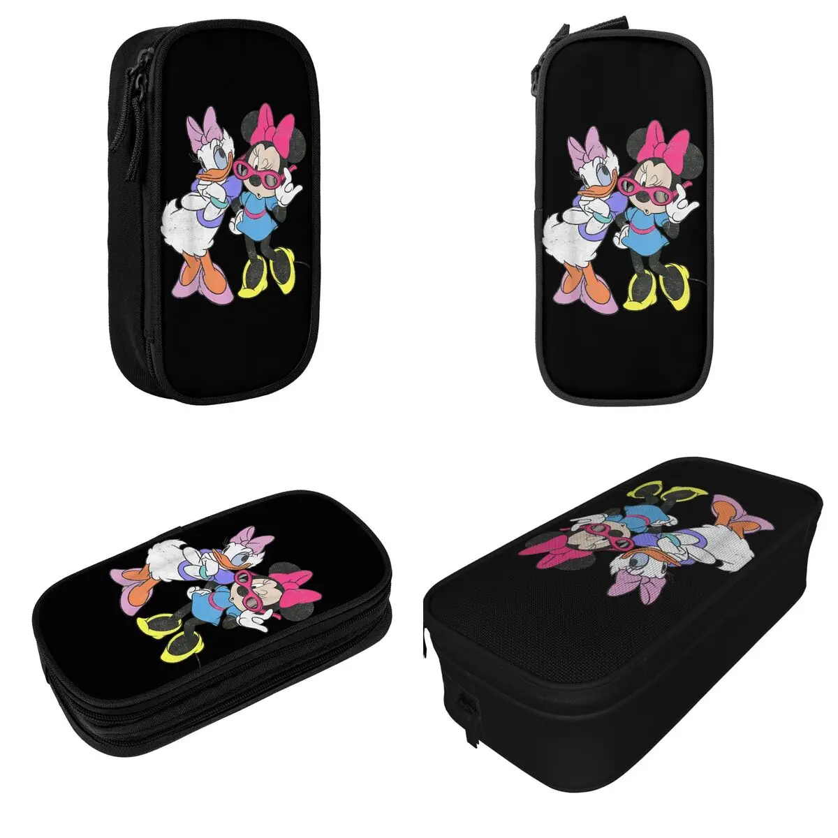 Imagem -02 - Mickey Anime Mouse Pen Box Engraçado Merch Grande Capacidade Acessórios de Escritório Kawaii Minnie Estojo Papelaria Presente Presente Surpresa