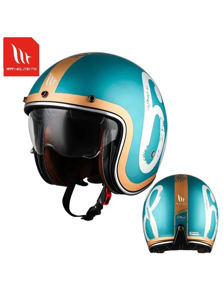 AliExpress NONE MT Retro Summer Motorcycle Helmet Electric Bike Scooter Helmets 3/4 Half ECE DOT Casco Moto Helmet Accessories Men JET MT