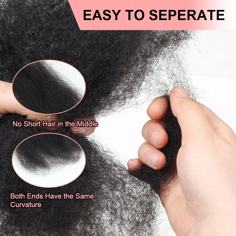 16 بوصة الأفرو غريب السائبة الشعر البشري مجعد موجة السائبة الشعر البشري ل Dreadlock تجديل حزم الشعر البشري الملونة ملحقات 50 جرام