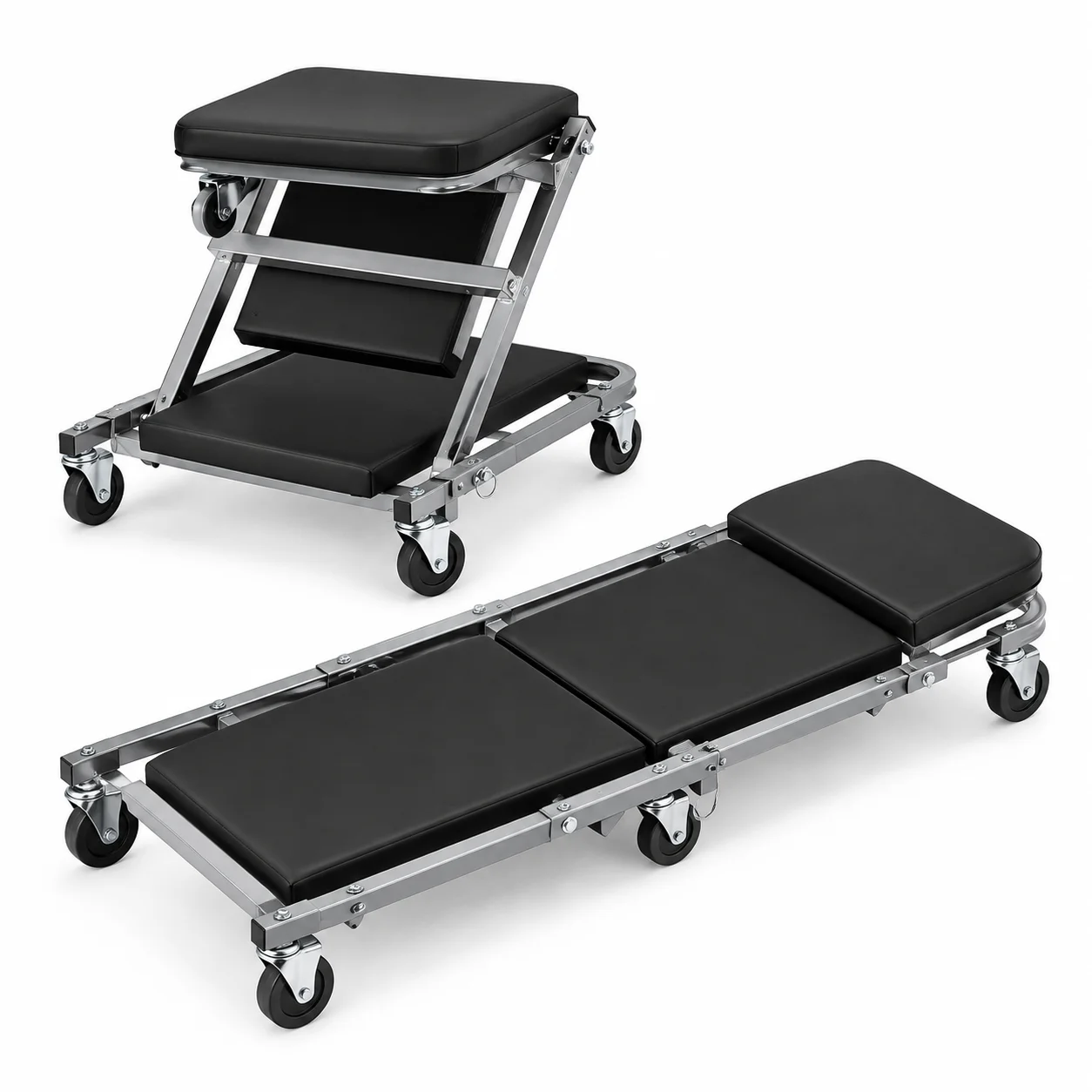 Garage Creeper Roller - 2-in-1 Foldable Z Car Creeper &