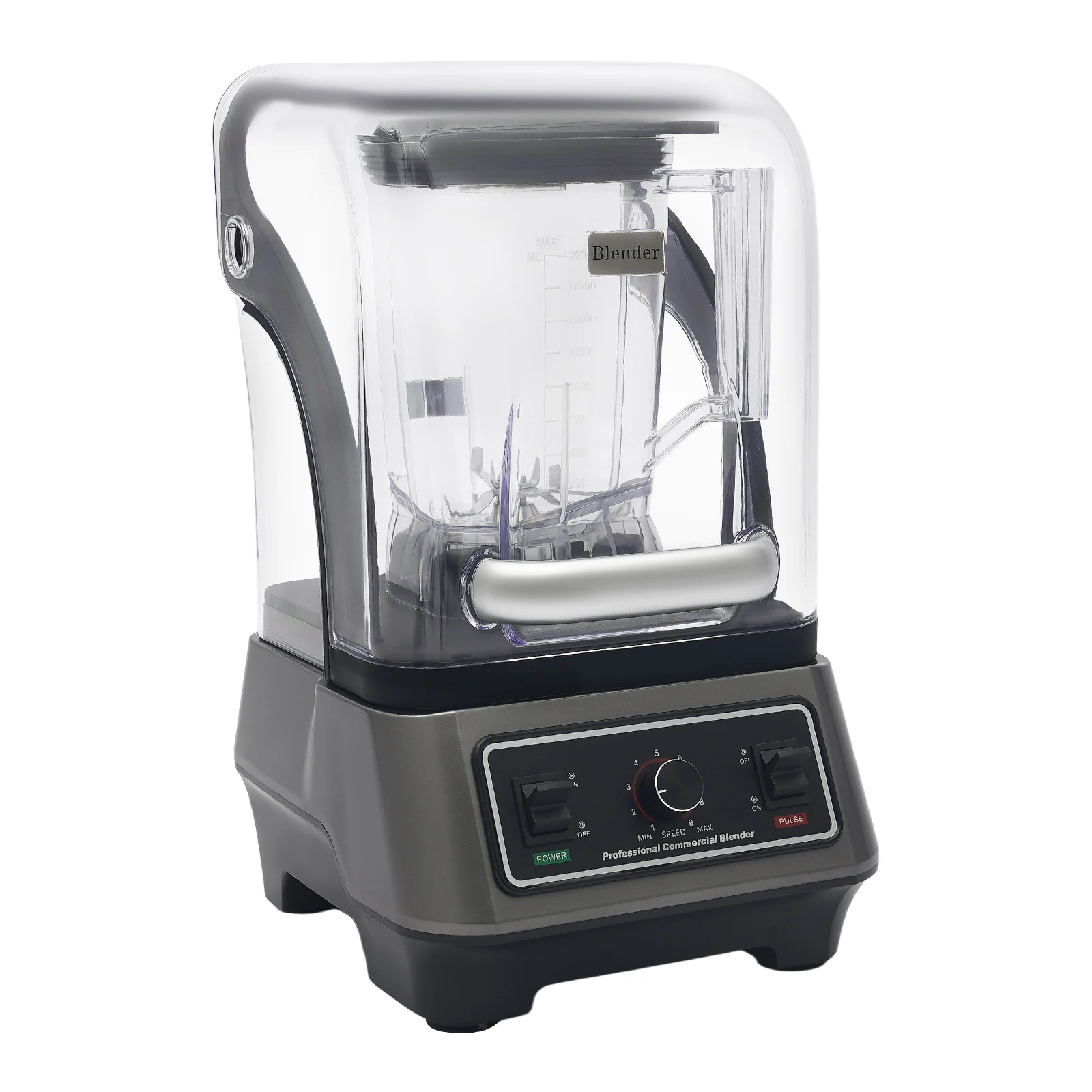 1600W Commercial Blender 110V, Multifunctional Blender With 9-Speed Adjustment & Pulse Function, 67.6oz Food-Grade PC Cup for Restaurant Home, US Plug