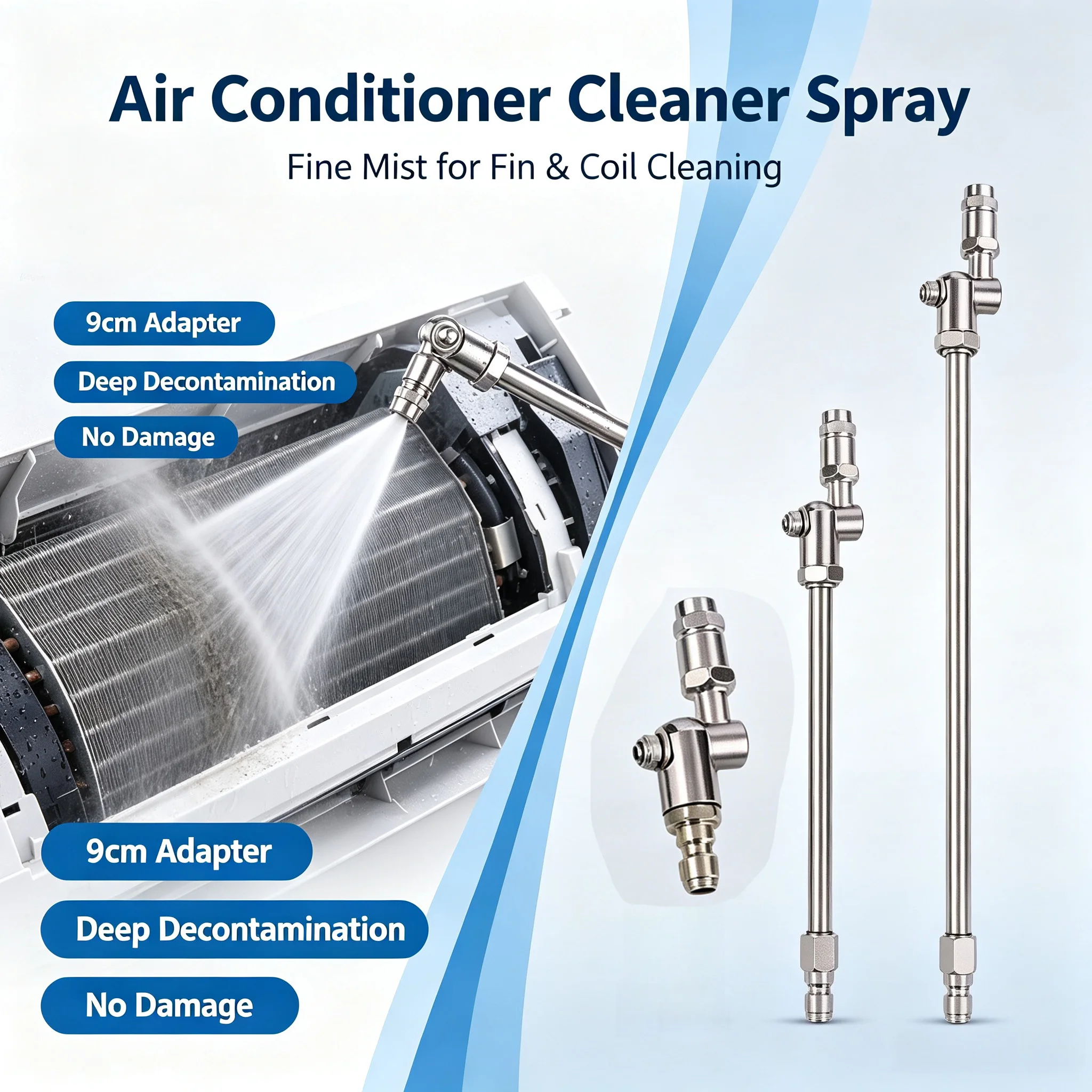 Auto Underbody Cleaning High Pressure Car Wash Gun Universal 1 4 Quick Plug Rotating Spray Nozzle With Long Extension Pole
