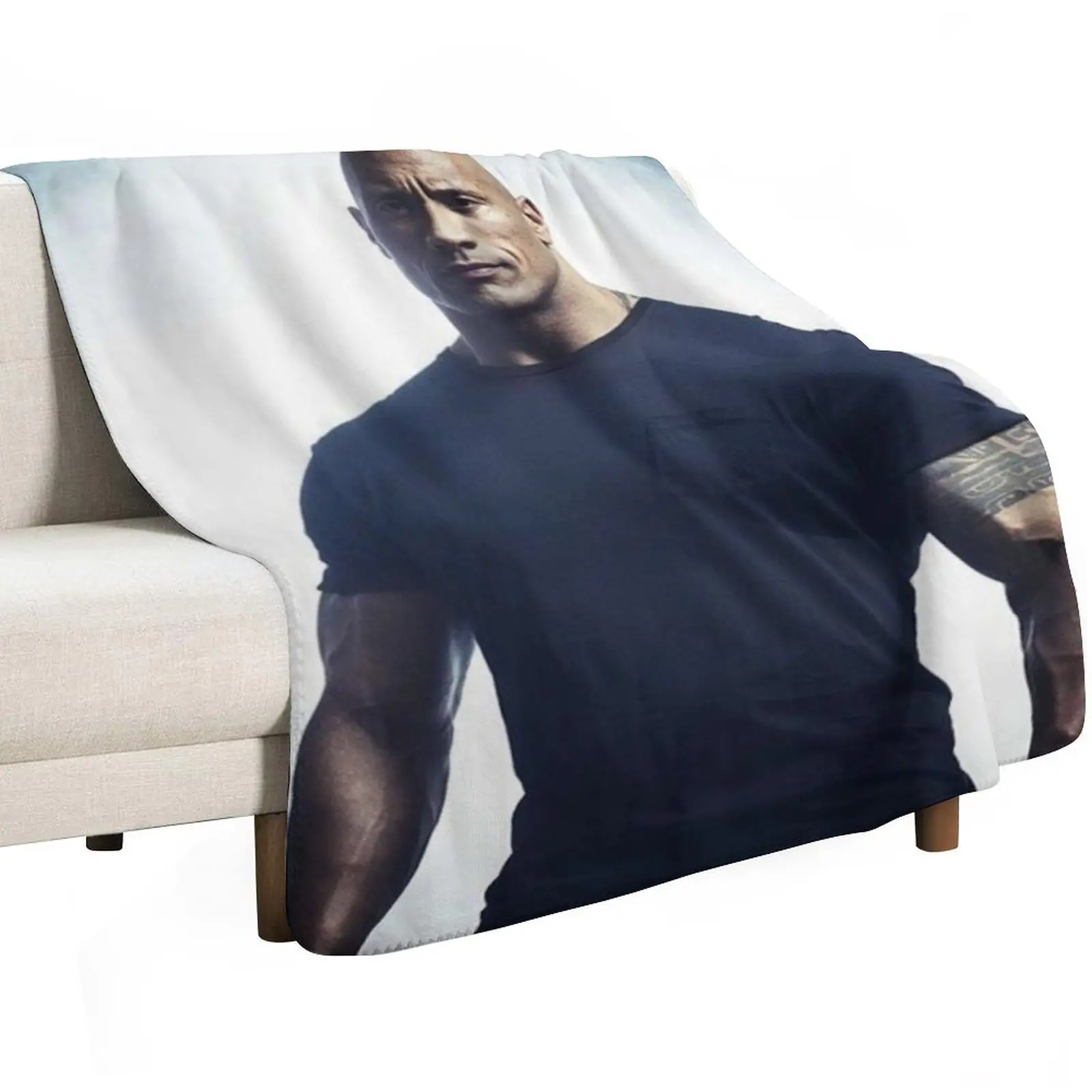 dwayne johnson Throw Blanket Picnic funny gift Soft Beds Sofa Cute Plaid Beach Blankets