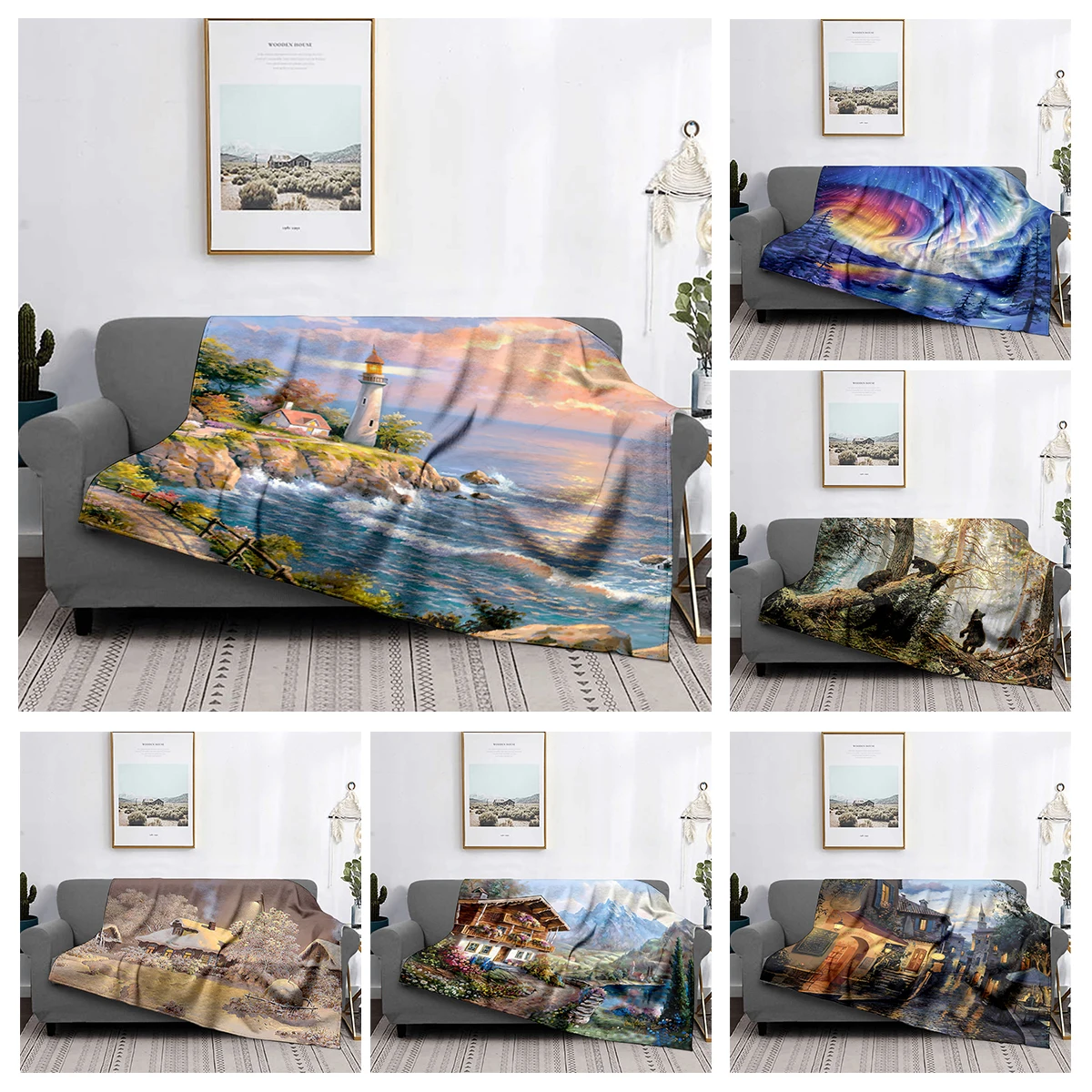 Home decoration plush Sofa blanket Colorful Animal  Bedspread on the bed anime fluffy soft blankets thick blanket for winte