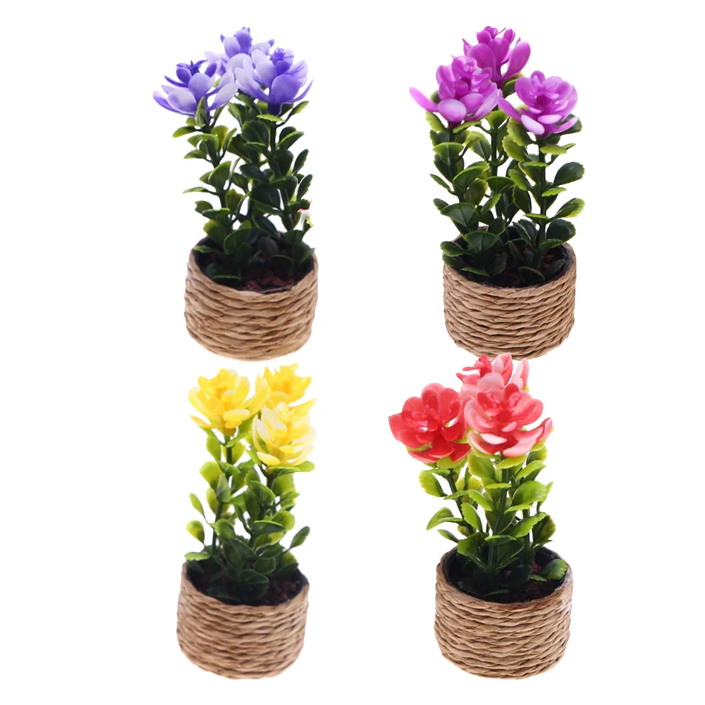 

4 Pcs Simulated Aquatic Plants House Dollhouse Miniature Cute Succulents Fake Flowers Pot