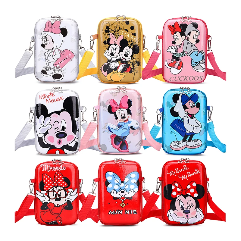 Mickey Minnie Disney Hard Shell Shoulder Bag Adjustable Storage Backpack Fashion Girl Birthday Gifts Coin Packs Children\'s Toys