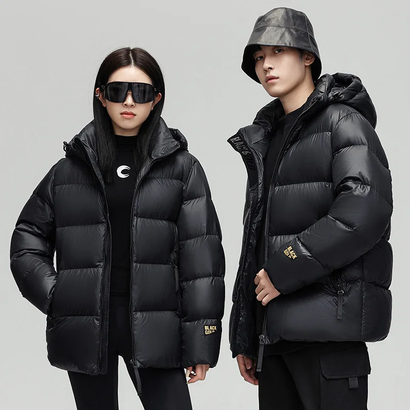 Thickened Short Puffer Jacket for Men And Women Warmth And Style Inequalled Black Gold Winter Coat Breathable Machine Washable