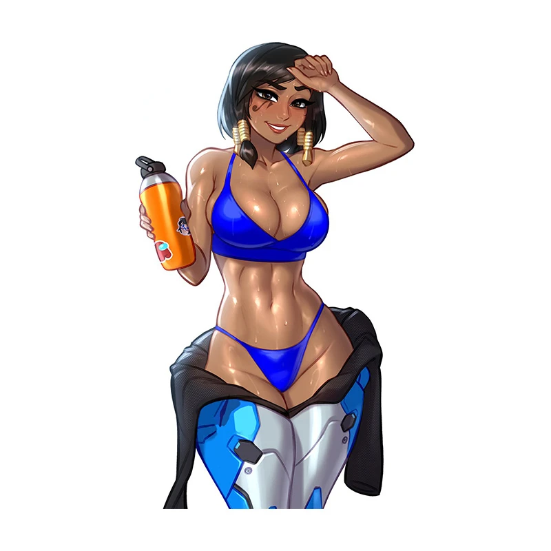 

For Pharah Waifu Anime Car Sticker Big Chest Car Goods Caravan Decal Amusing Car Accessories