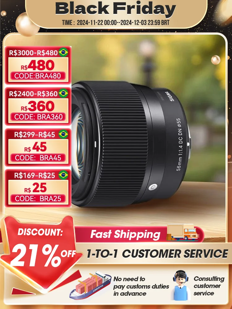 Sigma 56MM F1.4 DC DN Large Aperture Fixed Focus Autofocus Portrait Lens Mirrorless Camera Lens For Canon SONY Fujifilm 5614