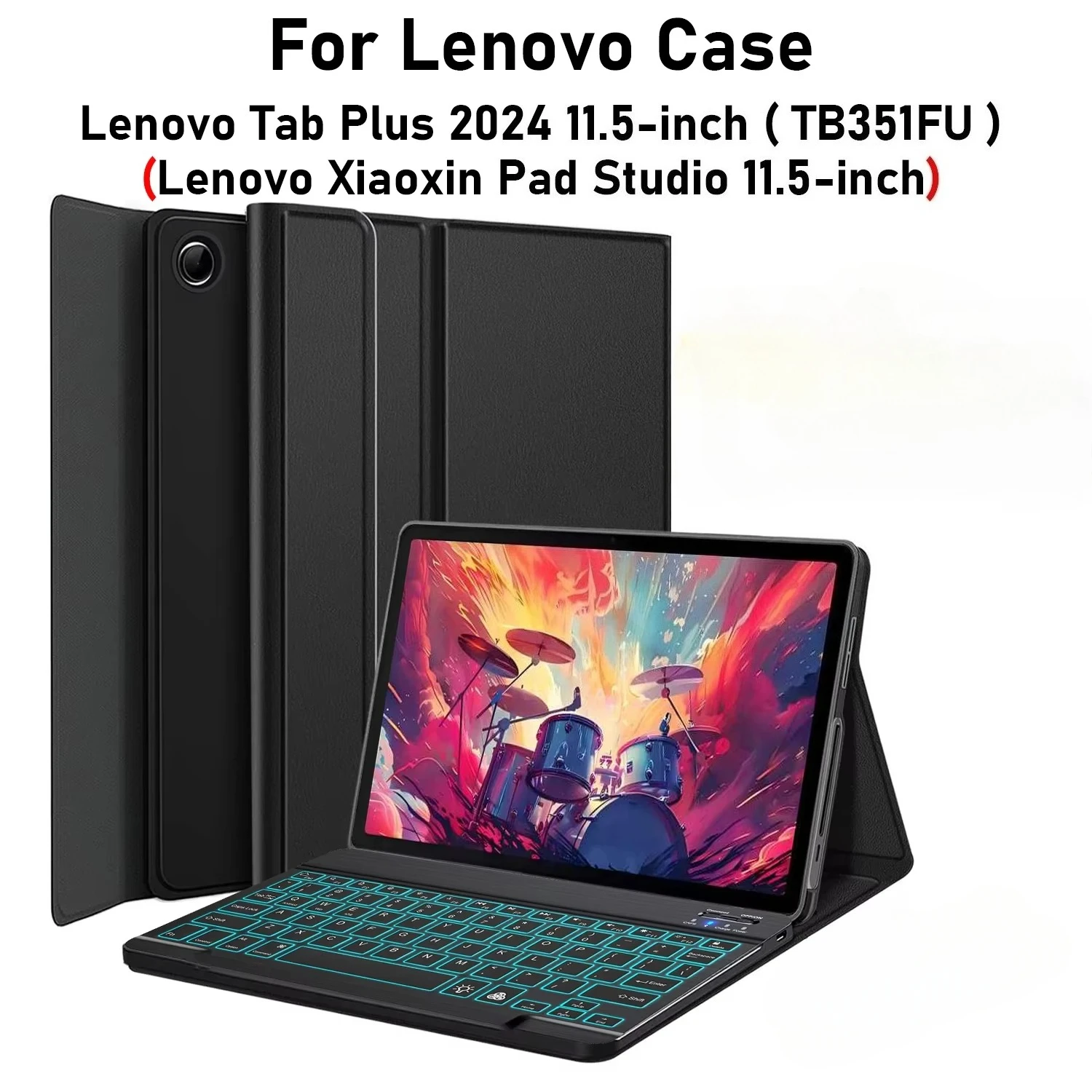 

Keyboard Case for Lenovo Tab Plus 2024 11.5 Inch TB351FU Tablet Keyboard Cover for Lenovo Xiaoxin Pad Studio 11.5 Inch