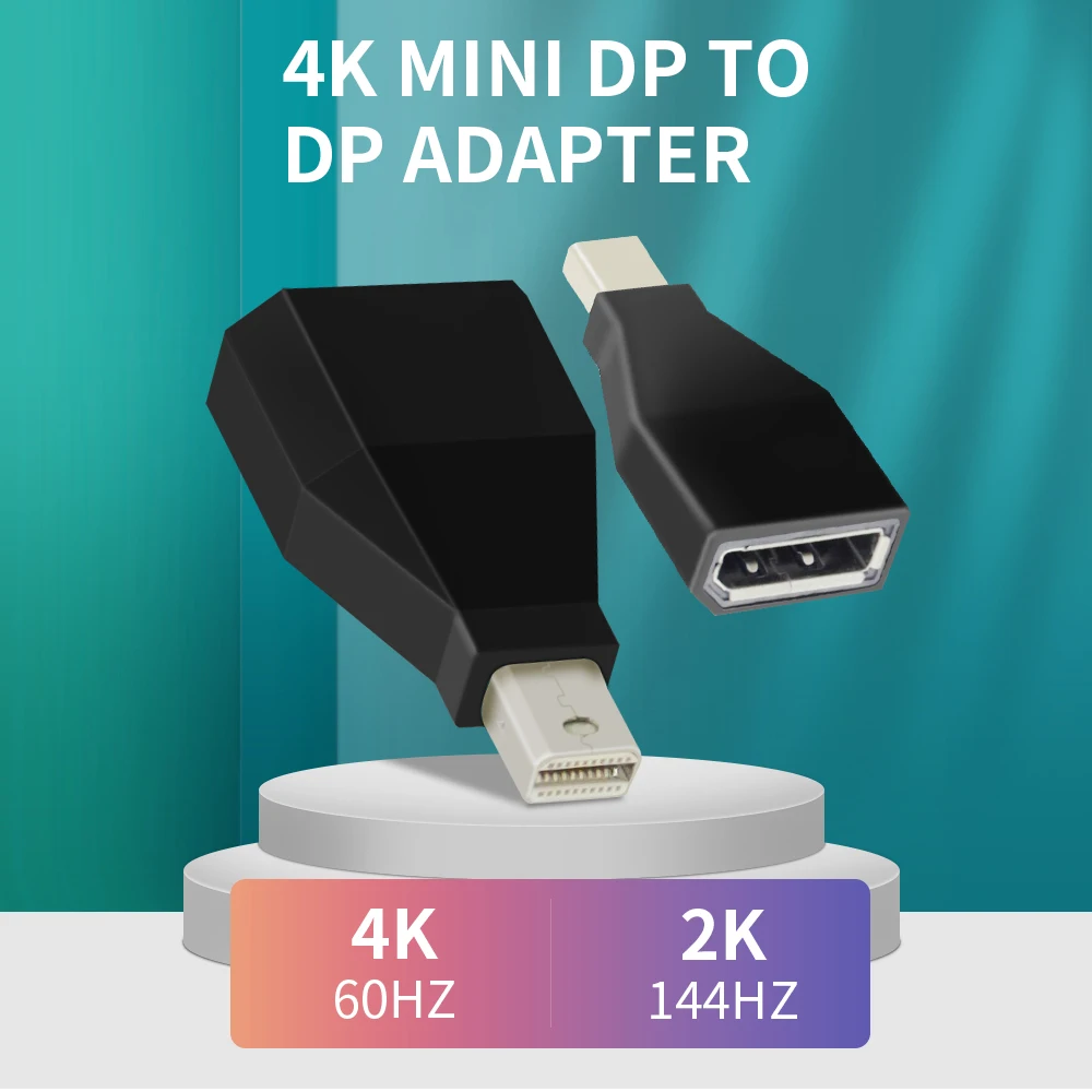 Mini DisplayPort to DisplayPort Cable Adapter 4K 60Hz BI-Direction Thunderbolt Mini DP to DisplayPort 144Hz adapter for Macs HP